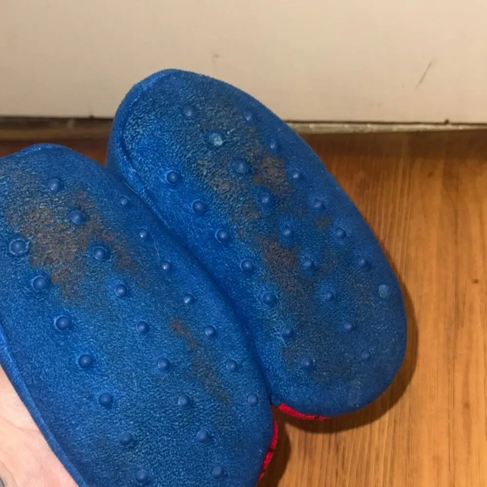 Marvel Spider-Man Toddler Plush Slippers 2T-3T Blue Red Non-Slip House Shoes